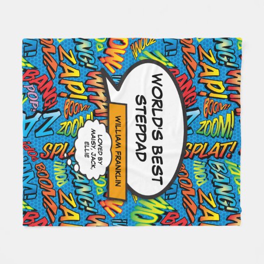 De beste stiefvader ter wereld, Stiefvader humoris Fleece Deken (Voorkant (Horizontaal))