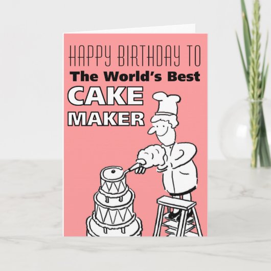 De beste taartmaker ter wereld - Happy Birthday Kaart (Voorkant)