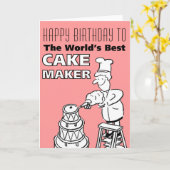 De beste taartmaker ter wereld - Happy Birthday Kaart (Gele Bloem)