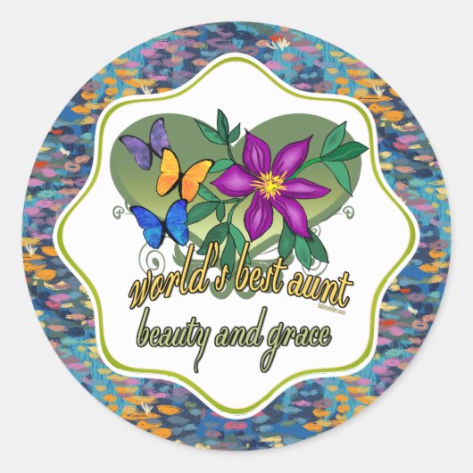 De beste tante Beauty en Grace ter wereld Ronde Sticker (Voorkant)