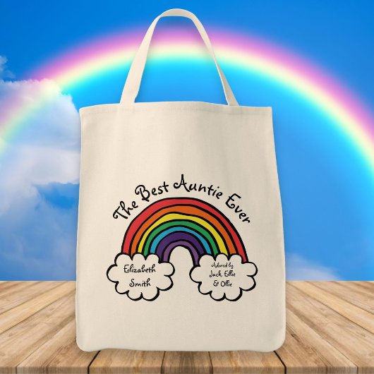 De beste tante Ever-regenboog Tote Bag