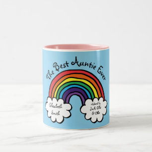 De Beste Tante Ooit Regenboog Blauw Tweekleurige Koffiemok