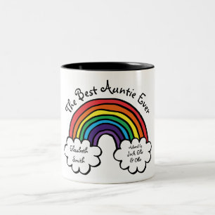 De Beste Tante Ooit Regenboog Tweekleurige Koffiemok