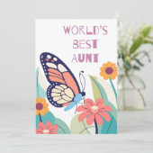 De beste tante ter wereld feestdagenkaart (Staand voorkant)