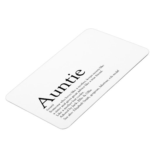 De beste tante ter wereld, tante, Tia Definition Magneet (Linkerzijde)
