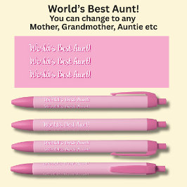 De beste tante van de wereld! - Kan tekst wijzigen Zwarte Inkt Pen