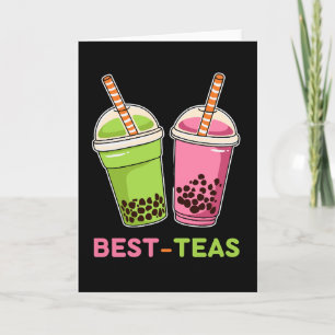 De beste teas kawaii boba-borebel thee beste vrien kaart