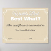 De beste ter wereld poster (Voorkant)