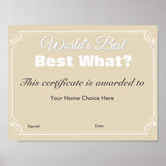 De beste ter wereld poster (Voorkant)