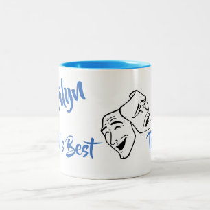 De beste theaterleraar ter wereld personaliseren tweekleurige koffiemok