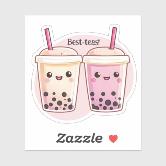 De beste theesoorten Boba Tea Kawaii Sticker (Vel)