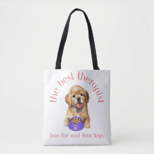 De beste therapeut heeft vier poten en vier poten, tote bag
