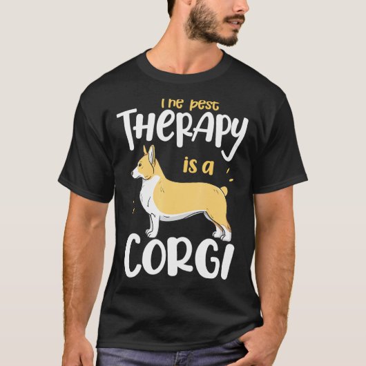 De Beste Therapie Corgi Hond Moeder Vader T-shirt (Voorkant)