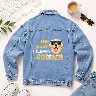De beste therapie is een Golden met een zonnebril Denim Jacket