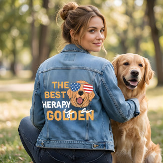 De beste therapie is een Golden Retriever – Patrio Denim Jacket