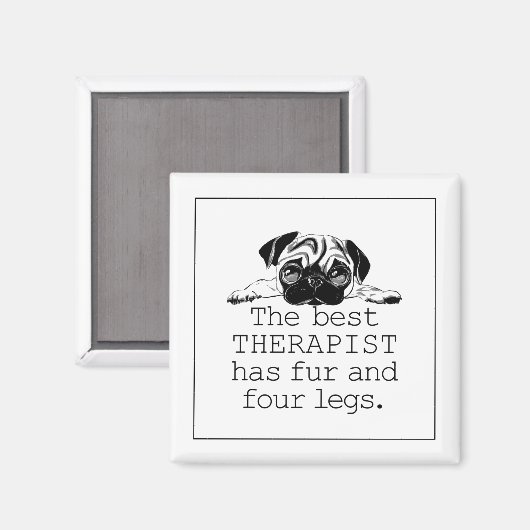 De beste Therapist heeft vier benen en vier benen Magneet (Voorkant / Achterkant)