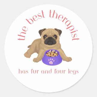 De beste Therapist heeft vier benen en vier benen Ronde Sticker