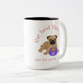 De beste Therapist heeft vier benen en vier benen Tweekleurige Koffiemok (Voorkant rechts)