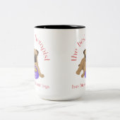 De beste Therapist heeft vier benen en vier benen Tweekleurige Koffiemok (Center)