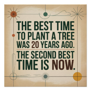 De Beste Tijd Om Een Boom Te Planten Was 20 Jaar G Perfect Poster