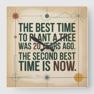 De Beste Tijd Om Een Boom Te Planten Was 20 Jaar G Vierkante Klok