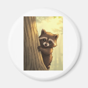 De beste tijd om Peek-a-Boo Raccoon te zien Magneet