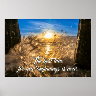 De beste tijd om te beginnen is nu inspirerende qu poster