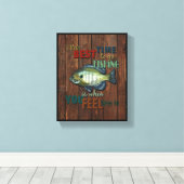 De beste tijd om te gaan Vist, 8 x 10-inch omcirke Canvas Afdruk (Insitu (Houten vloer))