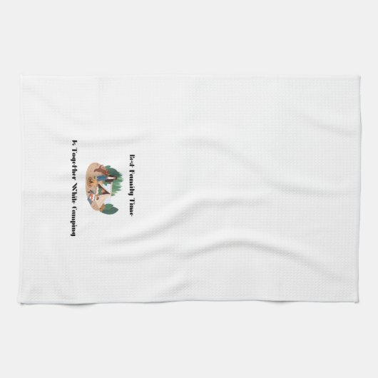 De beste tijd van de Familie is samen terwijl het Theedoek (Horizontaal)