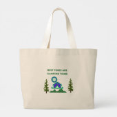 De beste tijden zijn Camping Times op een Grote Tote Bag (Achterkant)