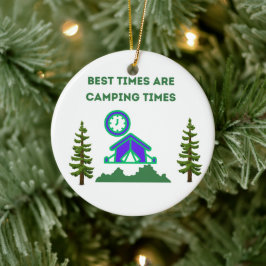 De beste tijden zijn Camping Times op een Keramisch Ornament