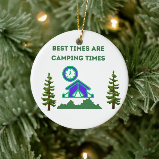 De beste tijden zijn Camping Times op een Keramisch Ornament (Boom)