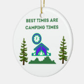 De beste tijden zijn Camping Times op een Keramisch Ornament (Links)