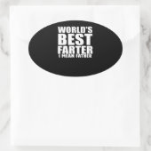 De beste vader cadeau voor papa ovale sticker (Tas)