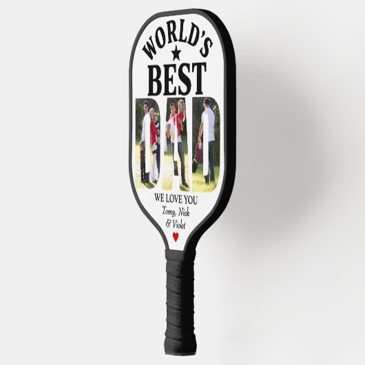De beste vader-gecertificeerde Vaderdag-foto ter w Pickleball Paddle (Links)