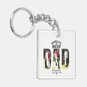 De beste vader-gecertificeerde Vaderdag-foto ter w Sleutelhanger (Voorkant Links)