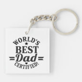 De beste vader-gecertificeerde Vaderdag-foto ter w Sleutelhanger (Achterkant)