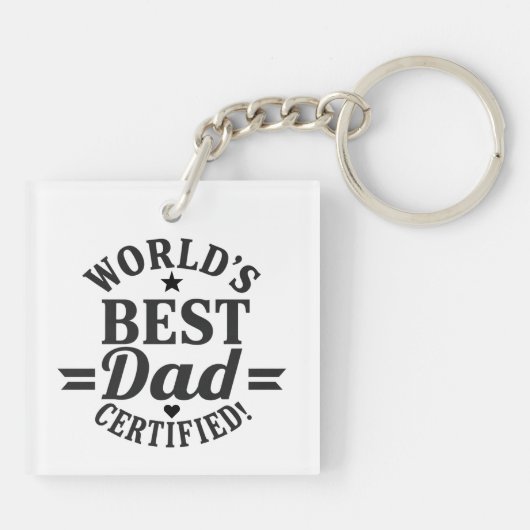 De beste vader-gecertificeerde Vaderdag-foto ter w Sleutelhanger (Achterkant)