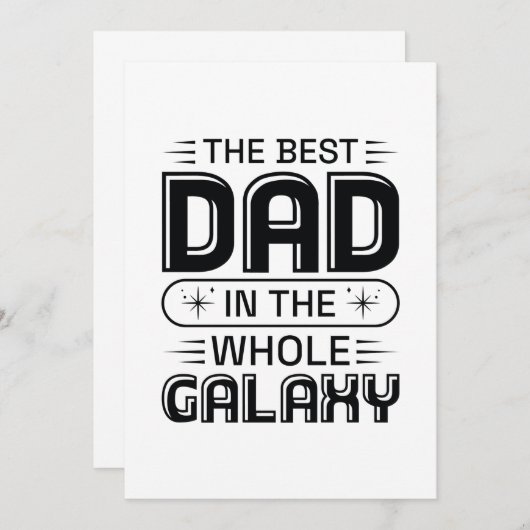 De beste vader in de hele melkweg bedankkaart (Voorkant / Achterkant)
