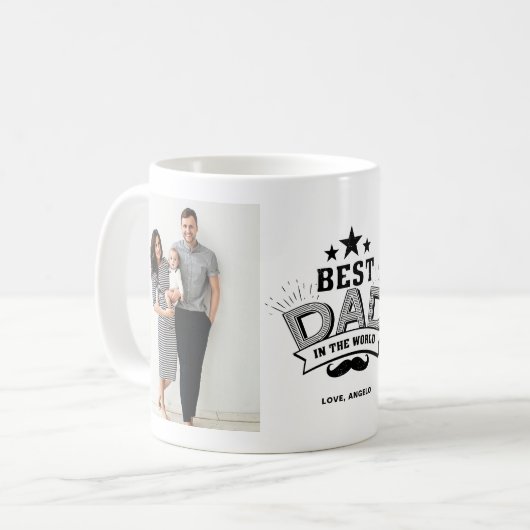 De beste vader in de wereld twee Mok voor fotocoll (Voorkant links)