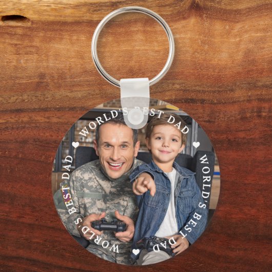De beste vader moderne vaders foto van de wereld sleutelhanger (Voorkant)