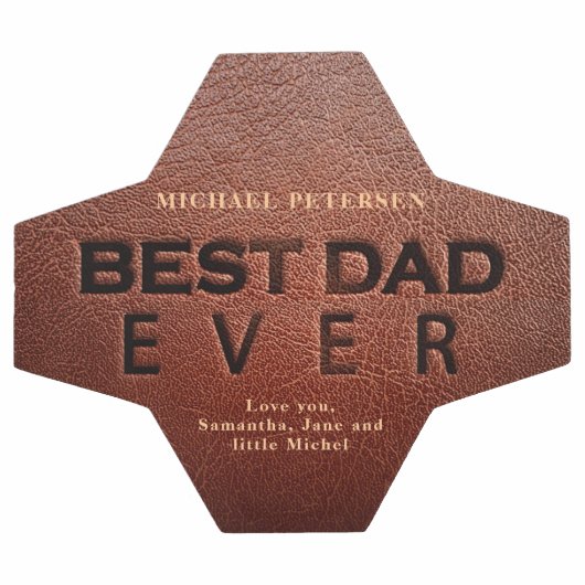 De beste vader ooit bruin leder Vaderdag hou van j Voetbal (Enkel)