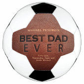De beste vader ooit bruin leder Vaderdag hou van j Voetbal (Voorkant)