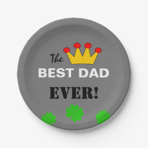 De beste vader ooit en de kroonkoning/vaders dag papieren bordje