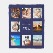De beste vader ooit fotocollage navy blue vader fleece deken (Voorkant)