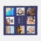 De beste vader ooit fotocollage navy blue vader fleece deken (Voorkant (Horizontaal))