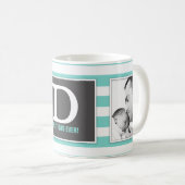 De beste vader ooit. Met Foto en Monogram Modern! Koffiemok (Voorkant rechts)