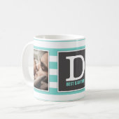 De beste vader ooit. Met Foto en Monogram Modern! Koffiemok (Voorkant links)