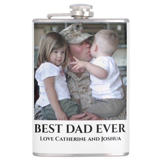 De beste vader ooit ooit foto van vaders van kinde heupfles (Voorkant)