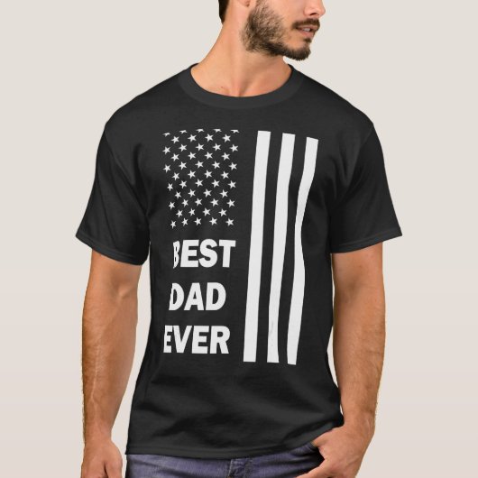 De beste vader ooit Vaderdag en ons Vlag Dag Pap e T-shirt (Voorkant)